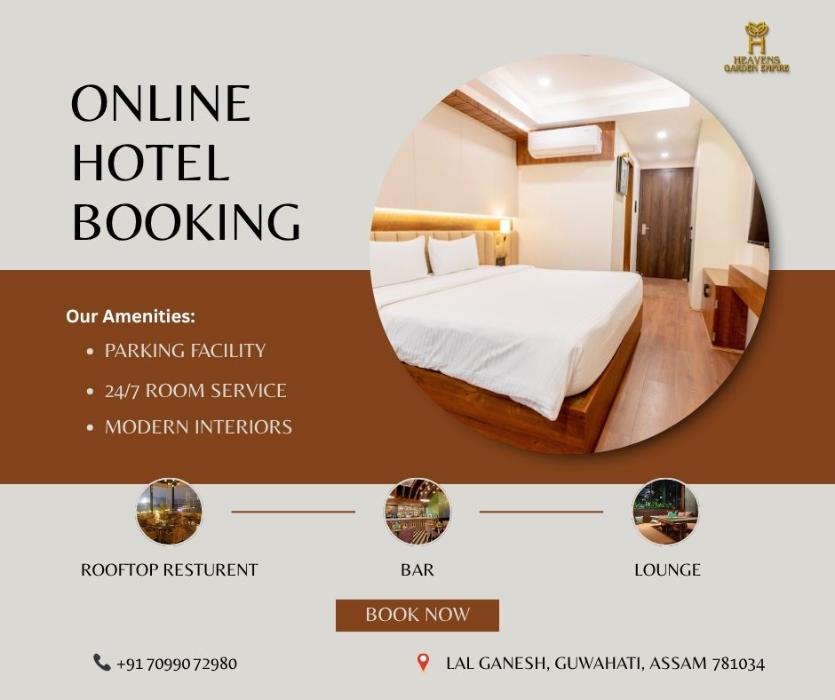 Heavens Garden Empire exterior view – perfect for room booking in Guwahati with luxury amenities