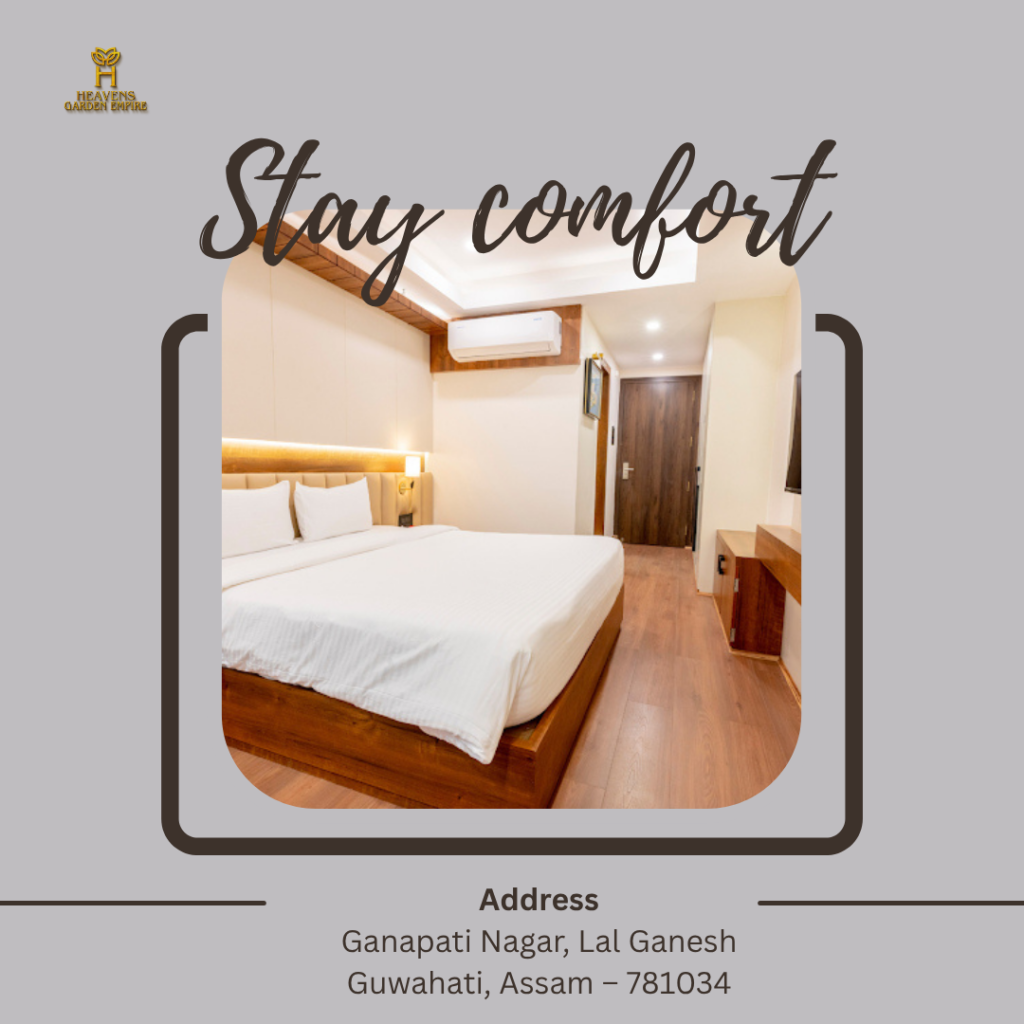 Deluxe room near Lokhra Guwahati at Heaven’s Garden hotel