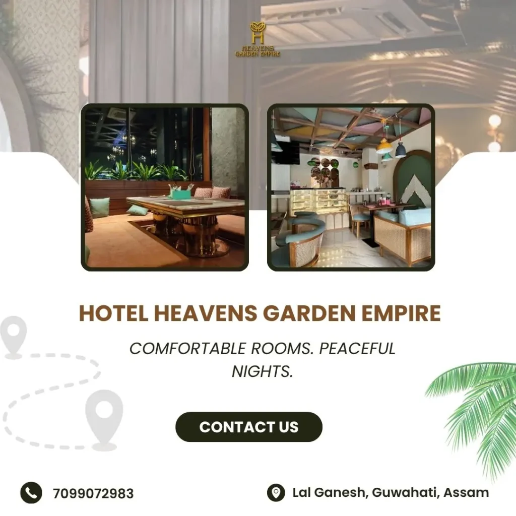 Exterior view of Hotel Heavens Garden Empire near ISBT Guwahati offering comfortable and affordable luxury stay